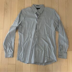 Marc Anthony Slim Fit Blue Striped Dress Shirt